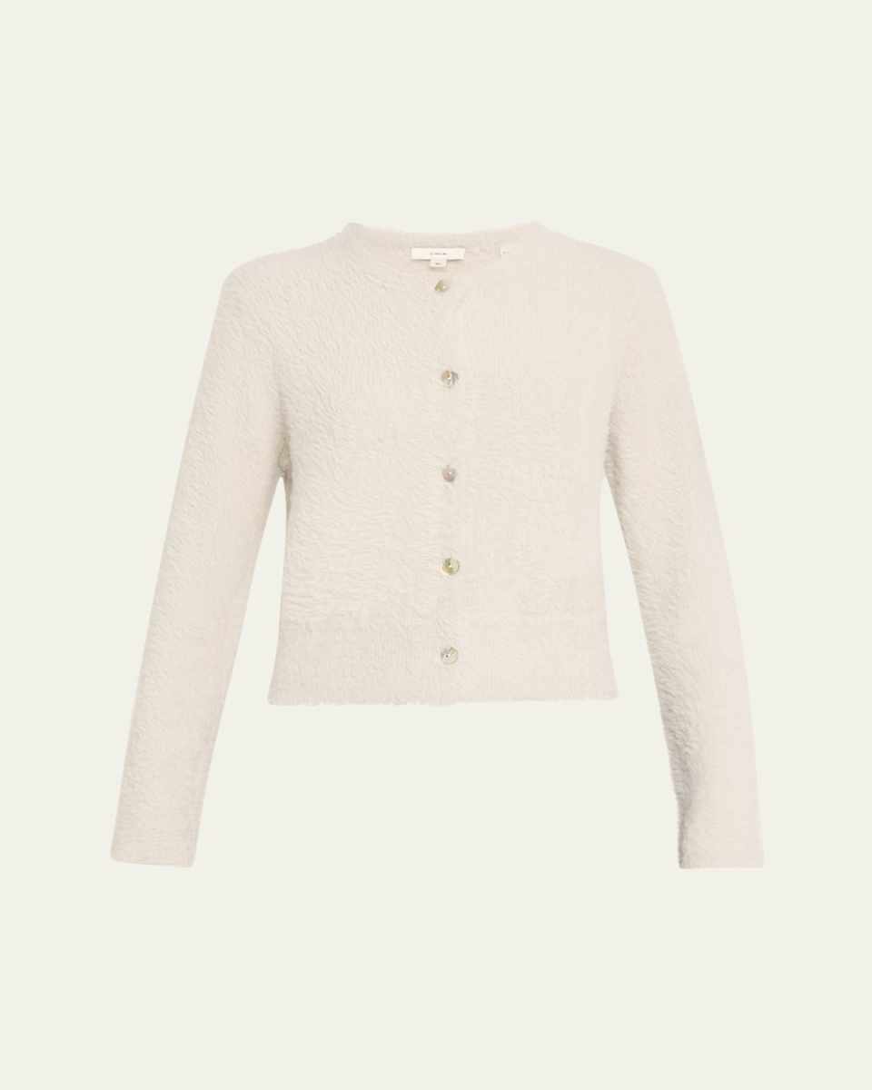 Mother-of-Pearl Eyelash Knit Cardigan